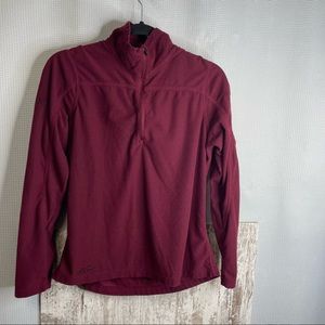 Eddie Bauer Half Zip Maroon Long Sleeved Pullover Size Medium
